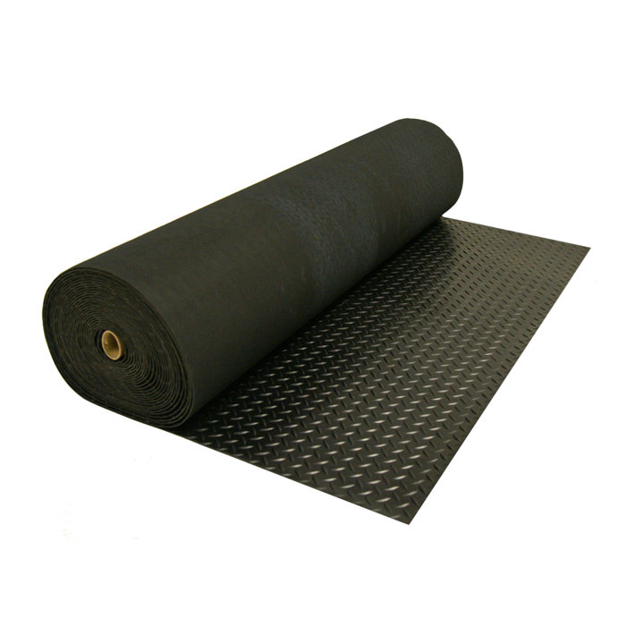 RubberCal, Inc. Diamond Plate Garage Flooring Roll in Black & Reviews